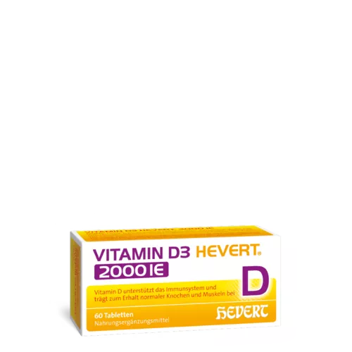 Vitamin D3 Hevert 2000 IE für Immunabwehr, Knochen & Vitalität